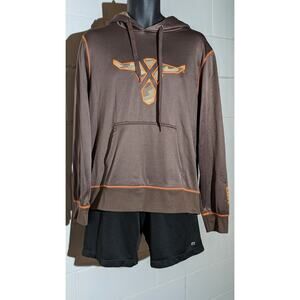Wrangler 20X Brown Camo Longhorn Logo Pullover Hoodie Activewear Medium